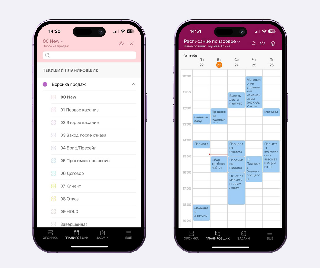 Планировщик в мобильном приложении ПланФикса.